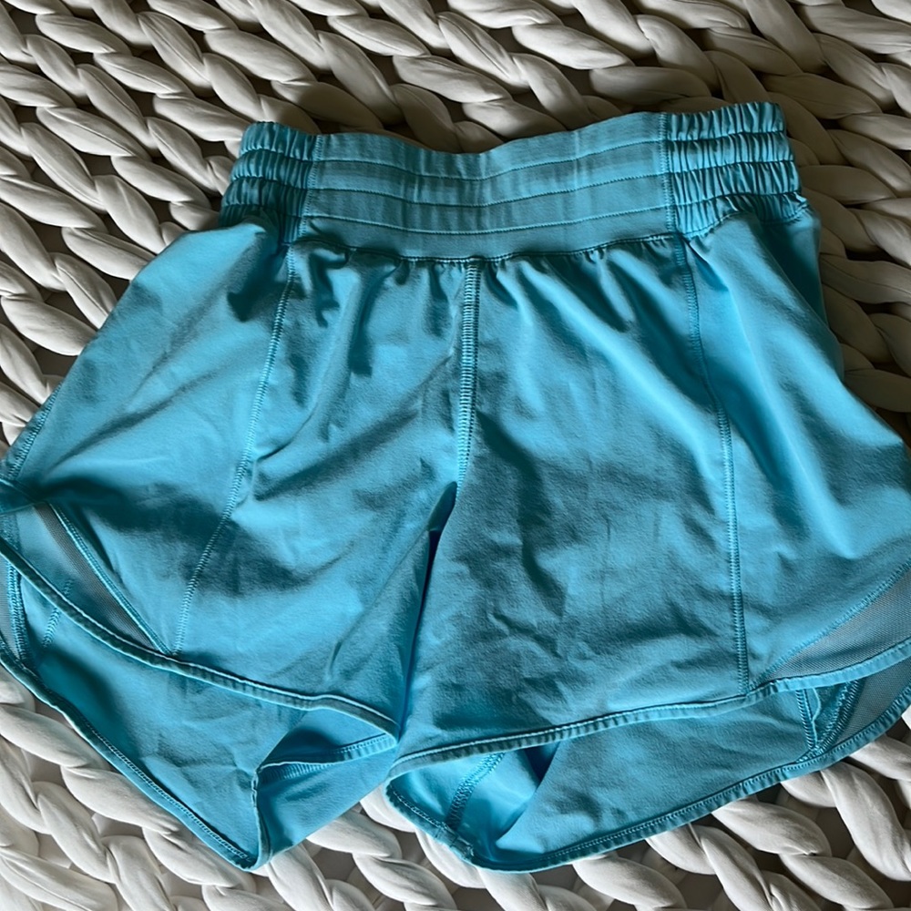 Cyan blue hottie hot shorts from lululemon